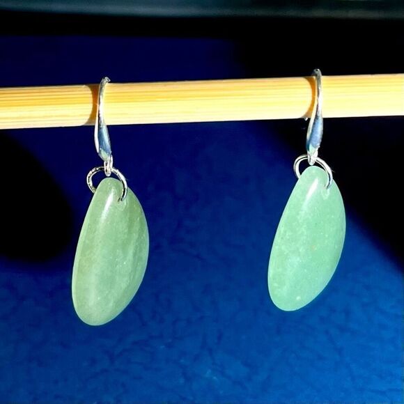 BCC Green Aventurine & 925 Silver Dangles - Picture 1 of 6